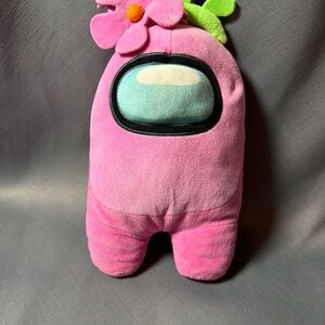Toikido Among Us Pink Plush Toy with Flower 12"